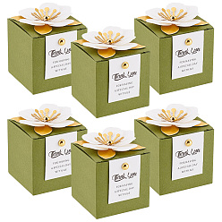 Зеленый Складывающиеся квадратные бумажные коробки для конфет, подарочный цветочный футляр с железными гвоздями, для упаковки свадебного подарка, зелёные, готовая продукция: 65x65x65 мм