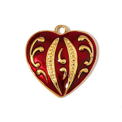 Настоящее золото 18K 304 нержавеющей стальной эмали подвески, сердце прелести, ионное покрытие (ip), реальный 18 k позолоченный, 19x18 мм