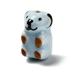 Медведь Фарфоровые бусины ручной работы, животное, медведь, 18.5x11.5x11 мм, отверстие : 1.8 мм