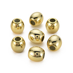 Золотистый УФ-покрытие акриловым Европейский бисером, баррель, золотые, 13x12.5 мм, отверстие : 5 мм