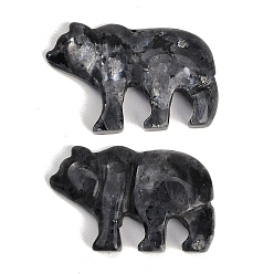Larvikite Natural Larvikite Carved Pendants, Zuni Bear Charms, 30~32.5x46~47x6~8mm, Hole: 1mm