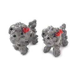 Серый Украшение для выставки собак в стиле лэмпворк, с бантом, для украшения рабочего стола домашнего офиса, серые, 32x15.5x25.5 мм