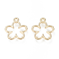 Золотой Подвески из сплава , без кадмия и без свинца, цветок, золотые, 17.5x15.5x1.5 мм, отверстие : 1.6 мм