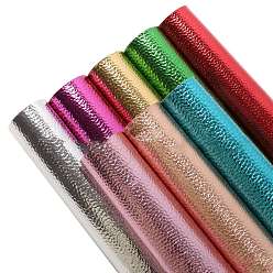 Mixed Color PU Imitation Leather Fabric for DIY Crafts, Rectangle, Mixed Color, 33x20x0.1cm, 8pcs/set