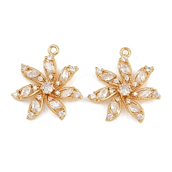 Настоящее золото 18K Латунные микро проложить кубического циркония подвески, , без никеля , реальный 18 k позолоченный, 26x24x4 мм, отверстие : 1.8 мм