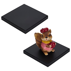 Черный Деревянные подставки для витрин, для дисплея модели игрушки, квадратный, чёрные, 16x16x1.85 см