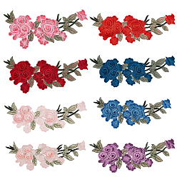 (52) Непрозрачная лаванда 8 шт. 8 цветная полиэстеровая ткань для вышивки, термоприклеиваемые/пришивные заплатки, аксессуары для костюма, аппликация, цветок, разноцветные, 280~315x100~130x4 мм, 1 шт / цвет