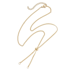 Золотой 2мм латунная цепочка-слайдер для изготовления ожерелья, с 304 из нержавеющей стали Lobster Claw застежками, золотые, 20.28 дюйм (51.5 см), удлинитель 51мм