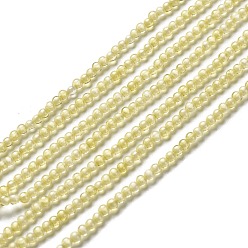 Зелено-Желтый Бусины из кубического циркония, круглые, зеленый желтый, 2~2.5 мм, отверстие : 0.6 мм, около 193 шт / нитка, 14.57~15.08 дюйм (37~38.3 см)
