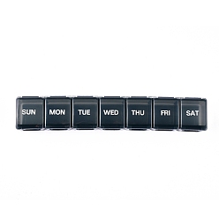 LightGrey Polypropylene(PP) Extra Large Weekly Pill Organizer, 7 Day Pill Cases, for Vitamin Fish Oil Supplements, Light Grey, 24x4.2x3.35cm