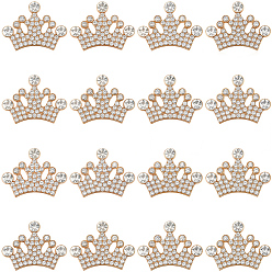 Light Gold 30шт. кабошоны из сплава стразов, корона, золотой свет, 25x33x4.5 мм