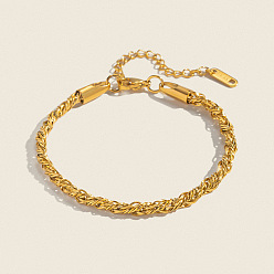 Настоящее золото 18K 304 женские браслеты-цепочки из Сингапура из нержавеющей стали, реальный 18 k позолоченный, 7.28 дюйм (18.5 см)