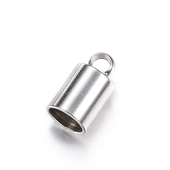 Нержавеющая Сталь Цвет Устойчивы к потускнению 202 наконечники шнура из нержавеющей стали, цвет нержавеющей стали, 9x5 мм, отверстие : 2 мм, внутренний диаметр: 4 мм