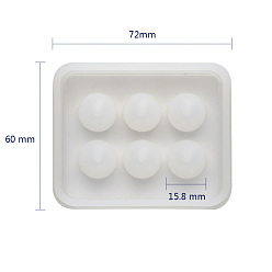 White Beads Silicone Molds, Resin Casting Molds, For UV Resin, Epoxy Resin Jewelry Making, Round, White, 72x60x3mm, Hole: 2.4mm, Round: 15.8mm