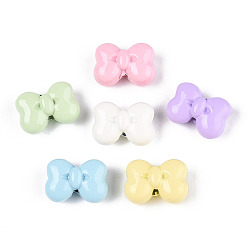 (52) Непрозрачная лаванда Бусины из сплава краски для выпечки, бантом, разноцветные, 8.5x12x6 мм, отверстие : 1.4~1.5 мм