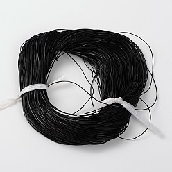 Черный Шнур натуральной кожи, кожаный шнур ювелирных изделий, ювелирные изделия DIY делает материал, круглые, окрашенные, чёрные, 0.8 мм