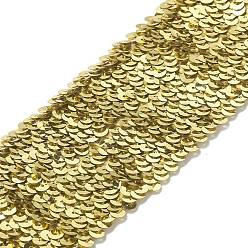 Or Perles élastiques en plastique paillette, perles de paillettes, Accessoires d'ornement, plat rond, or, 2-7/8 pouces (72 mm)