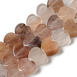 Клубничный Кварц Натуральные фиолетовые клубничные кварцевые бусины, сердце, 6x6.5x3 мм, отверстие : 1 мм, около 70 шт / нитка, 15.24'' (38.7 см)