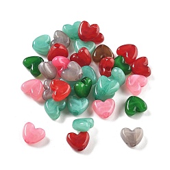 (52) Непрозрачная лаванда 50шт акриловые бусины, бусы из искусственного камня, сердце, разноцветные, 6.5x8x3.5 мм, отверстие : 1.6 мм