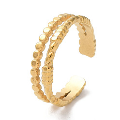 Золотой Ионное покрытие (ip) 304 двойные открытые манжеты из нержавеющей стали, золотые, внутренний диаметр: 18.3 мм