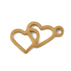 Золотой 304 прелести нержавеющей стали, сердце, золотые, 12x7x1 мм, отверстие : 1.2 мм