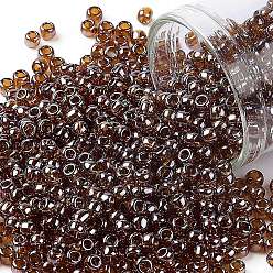 (114) Transparent Luster Smoky Topaz Тохо 8/0 круглые бусины, японский бисер, (114) прозрачный глянец дымчатый топаз, 8/0, 3 мм, отверстие : 1 мм, Около 222 шт / 10 г