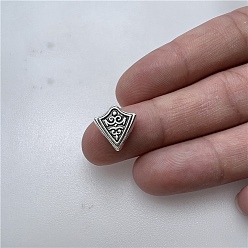 Античное Серебро Сплавочные овальные бусины тибетского стиля , кисточка вилка линкер, античное серебро, 12x12 мм, отверстие : 2 мм, Около 335 шт / 500 г