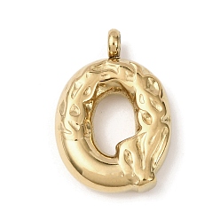 Letter Q 304 подвески из нержавеющей стали, письмена, ионное покрытие (ip), Буква Q, 21.5x15x4.5 мм, отверстие : 2.5 мм