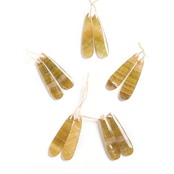 Каламин / гемиморфит Подвески из натурального гемиморфита, для изготовления ювелирных изделий, слеза, 45~45.5x12~12.5x4~4.5 мм, отверстие : 1 мм