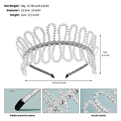 Прозрачный Сплав волос, аксессуары для волос для женщин и девочек, со стеклянными бусинами, прозрачные, 125 мм