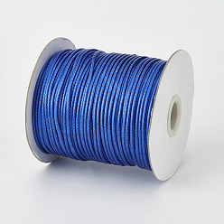 Royal Blue Eco-Friendly Korean Waxed Polyester Cord, Royal Blue, 1.5mm, about 169.51~174.98 Yards(155~160m)/Roll