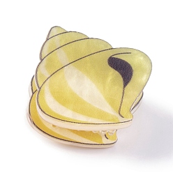 Светло-хаки Симпатичные мини-заколки для волос из акрила в форме ракушки, аксессуары для волос для девочек, светлый хаки, 22x26x21 мм