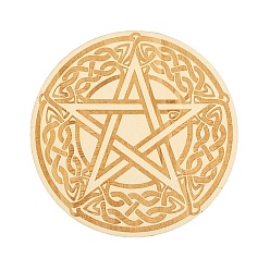 Звезда Деревянная маятниковая доска, биолокация гадальная доска, для колдовства принадлежности для викканского алтаря, плоско-круглые, звезда, 100 мм