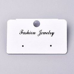 Белый Пластиковые карты отображения ювелирных изделий, для подвешивания серьги, прямоугольные, белые, 30.5x51.5x6 мм, отверстия : 1.4 mm и 6 мм, 100sheets / мешок
