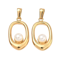 Золотой 304 подвески из нержавеющей стали и АБС-пластика с имитацией жемчуга, овальные амулеты, золотые, 28.5x16.5x8 мм, отверстие : 6x2.5 мм