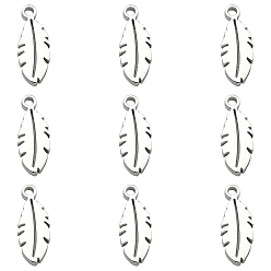 Нержавеющая Сталь Цвет 304 прелести нержавеющей стали, перо, цвет нержавеющей стали, 10x4x1 мм, отверстие : 1 мм