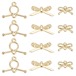 Light Gold 60Pcs 3 Style Alloy Links/Connectors, Bowknot, Light Gold, 20pcs/style