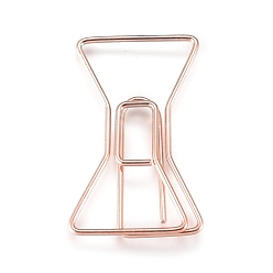 Rose Gold Bowknot Shape Iron Paperclips, Cute Paper Clips, Funny Bookmark Marking Clips, Rose Gold, 31.5x19x2mm