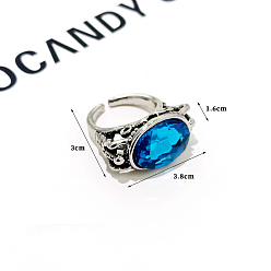 Oval Ретро сплав с регулируемыми манжетами из смолы, античное серебро, овальные, 16 мм, внутренний диаметр: регулируемый