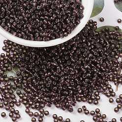 (RR13) Silverlined Dark Smoky Amethyst Миюки круглые бусины рокайль, японский бисер, 8/0, (rr 13) серебристый темный дымчатый аметист, 8/0, 3 мм, отверстие : 1 мм, Около 2111~2277 шт / 50 г