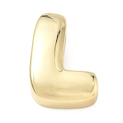 Letter L Латунные бусины с инициалами, реальный 18 k позолоченный, долговечный, стойки покрытие, без свинца и без кадмия, Письмо L, 21x15x7 мм, отверстие : 8.5x4.5 мм
