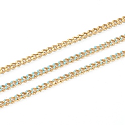 Голубой Ручной работы 304 эмалированные цепи из нержавеющей стали, золотые, с катушкой, несварные, долговечный, овальные, голубой, 5x4x1.5 мм, 32.8 футов (10 м) / рулон