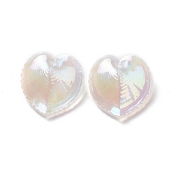 White UV Plating Rainbow Iridescent Acrylic Pendants, Glitter, Heart Charm, White, 30.5x30x11mm, Hole: 1.8mm