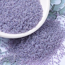 (RR525) Purple Ceylon MIYUKI Round Rocailles Beads, Japanese Seed Beads, (RR525) Purple Ceylon, 11/0, 2x1.3mm, Hole: 0.8mm, about 1100pcs/bottle, 10g/bottle