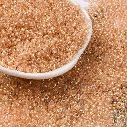 Сэнди Коричневый Стеклянные цилиндрические бусины, бисер, внутри цветов, круглое отверстие, песчаный коричневый, 2.4~2.7x1.5~1.8 мм, отверстие : 1.2 мм, Около 20000 шт / фунт