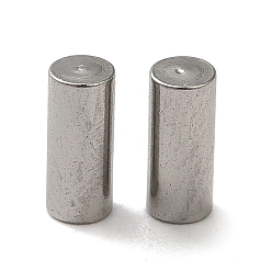 Нержавеющая Сталь Цвет Не тускнеют 304 наконечники из нержавеющей стали для шнурков, шнурки на голове, колонка, цвет нержавеющей стали, 2.8x6.5 мм, отверстие : 2 мм