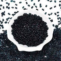 Темно-серый Стеклянные бусины Пикассо, окрашенные распылением, арахис, темно-серый, 6x4x3 мм, отверстие : 1.2 мм, Около 4000 шт / фунт