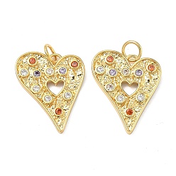 Настоящее золото 18K Кулон из циркония, сердце прелести, долговечный, стойки покрытие, без свинца и без кадмия, реальный 18 k позолоченный, 19x16.5x2 мм, Перейти кольцо: 5x0.8 мм, внутренний диаметр: 3.5 мм