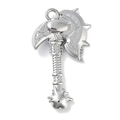 Платина Подвески из сплава , формы топора, платина, 47x27x6.5 мм, отверстие : 3 мм