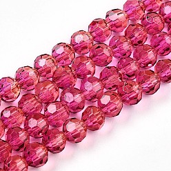 Камелия Краска для выпечки, прозрачные стеклянные бусины, нити, круглые, граненый(32 граненый), камелия, 4~4.5 мм, отверстие : 0.8~1 мм, около 88~94 шт / нитка, 13.19~13.58 дюйм (33.5~34.5 см)